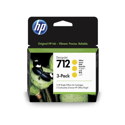 HP 712 3er-Pack gelb DesignJet Druckerpatronen 3ED79A, 29 ml 29ml