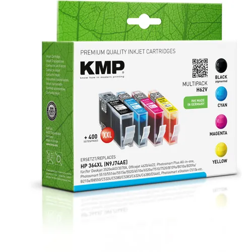 KMP H62V Vorteilspack BK/C/M/Y kompatibel mit HP No. 364 XL