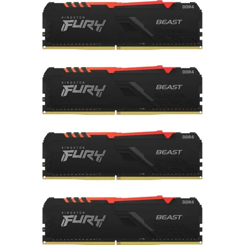 128GB (4x32GB) KINGSTON FURY Beast RGB DDR4-3200 CL16 RAM Gaming Arbeitsspeicher RAM mehrfarbig beleuchtet