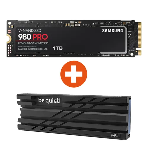 Samsung 980 PRO Interne NVMe SSD 1 TB PCIe 4.0 inkl. be quiet! MC1 Kühlkörper