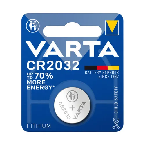 VARTA Batterie Lithium, Knopfzelle, CR2032, 3V Electronics, Retail Blister (1-Pack)