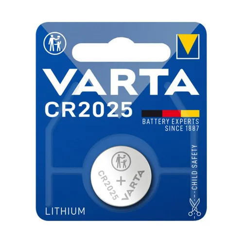 VARTA Batterie Lithium, Knopfzelle, CR2025, 3V Electronics, Retail Blister (1-Pack)