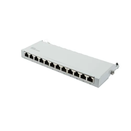 Good Connections Patch Panel Desktop Cat. 6 12-Port 0,5 HE STP lichtgrau