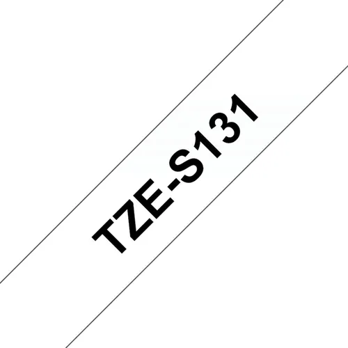 Brother TZe-S131 Schriftband 12mm x 8m. schwarz auf transparent. stark klebend