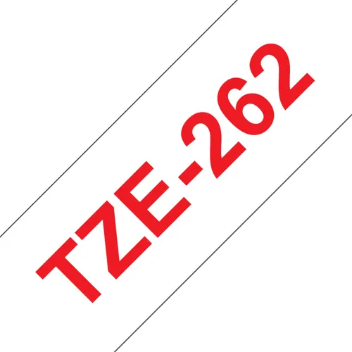 Brother TZe-262 Schriftband 36 mm x 8m. laminiert. rot auf weiß