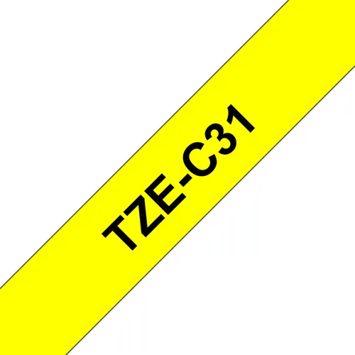 Brother TZe-C31 Schriftband schwarz auf gelb 12mm x 5m. selbstklebend
