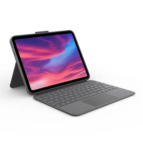 Logitech Combo Touch Tastaturcase DE-Layout, mit Trackpad für iPad 10.9 (2022), oxford grau