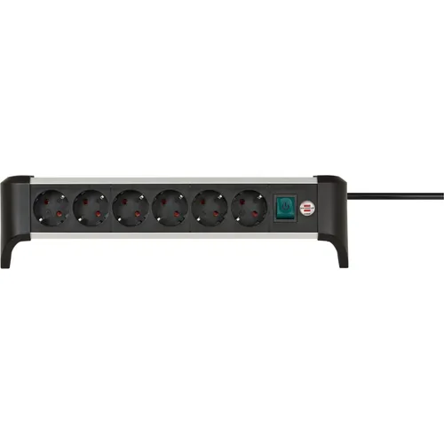 Brennenstuhl 1391040600 Alu-Office-Line 6-fach 3m silber/schwarz