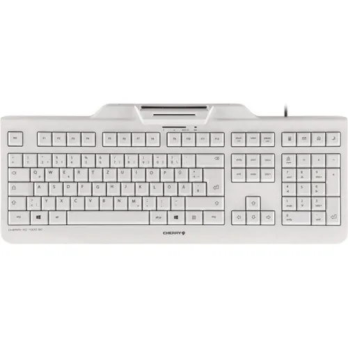 CHERRY KC 1000 SC PN-Layout, mit Smart Card Reader, USB, weiß-grau