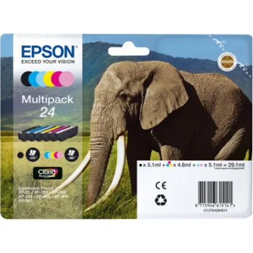 Epson T2428 "Elefant" Claria Photo HD Ink Multipack Schwarz/2x Magenta/Gelb/2x Cyan