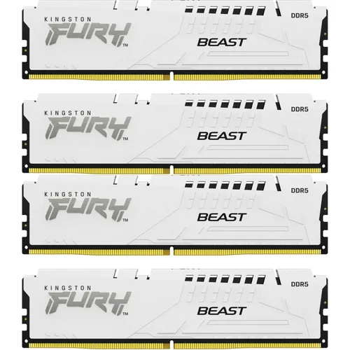 128GB (4x32GB) KINGSTON FURY Beast White XMP DDR5-5200 CL40 RAM Speicher Kit 5200, CL40, (4x32GB), KF552C40BWK4-128