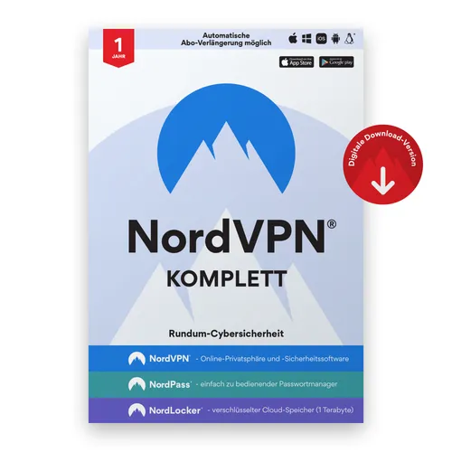 NordVPN Komplettes Sicherheitspaket | 1 Jahr | Download & Produktschlüssel