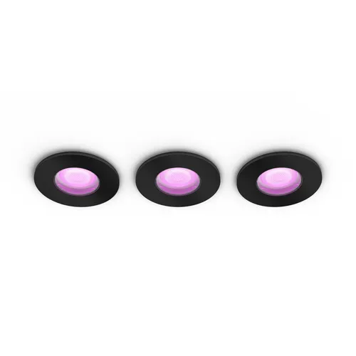 Philips Hue White & Color Ambiance Xamento Einbauspot 3er, schwarz