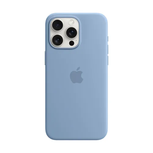 Apple Silicone Case für iPhone 15 Pro Max mit MagSafe winter blue