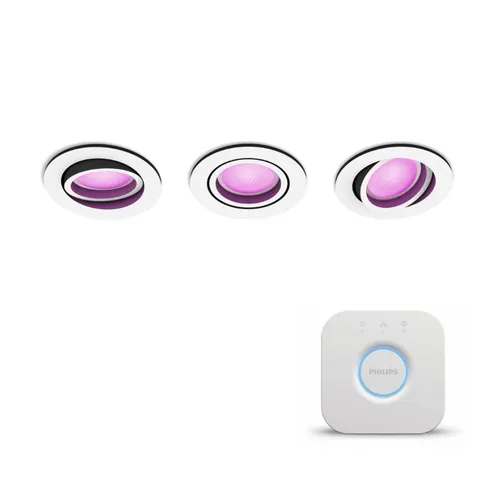Philips Hue White & Col. Amb. Centura Einbauspot 3 flg. weiß 3x350lm + Bridge