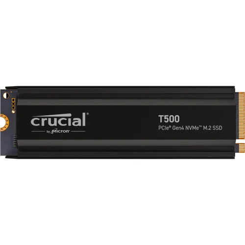 Crucial T500 NVMe SSD 2 TB M.2 2280 PCIe Gen4 x4 mit Kühlkörper