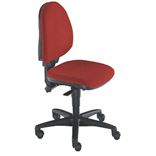 Topstar Standard-Drehstuhl o. Armlehnen, Stoff rot, Gestell schwarz
