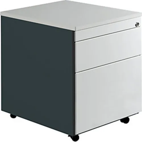 Schubladencontainer, Rollen, 579x600, 1 Schub, 1 Hängereg., anthr./lichtgrau