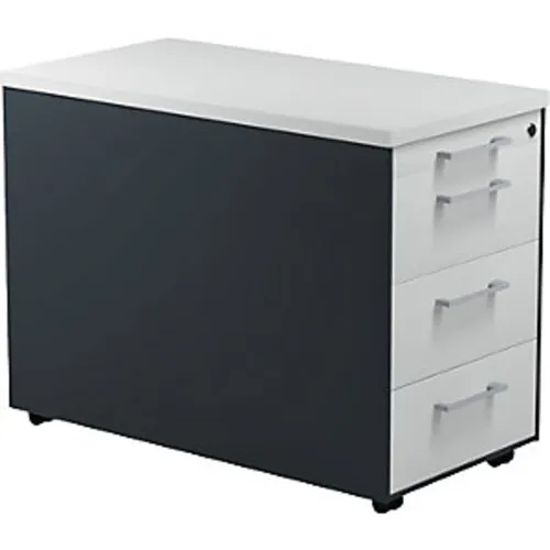 Schubladencontainer auf Rollen, 579x800mm, 3 Schubl., anthrazitgrau/lichtgrau