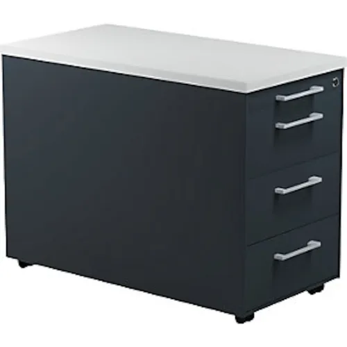 Schubladencontainer auf Rollen, 579x800mm, 3 Schubl., anthrazitgrau/lichtgrau