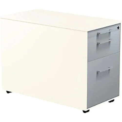 Schubladencontainer auf Rollen, 570x800mm, 1 Materialschub, reinweiß/alu
