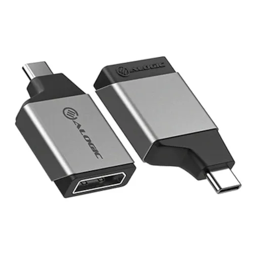 ALOGIC Ultra MINI USB-C (männlich) auf Displayport (weiblich) Adapter grau