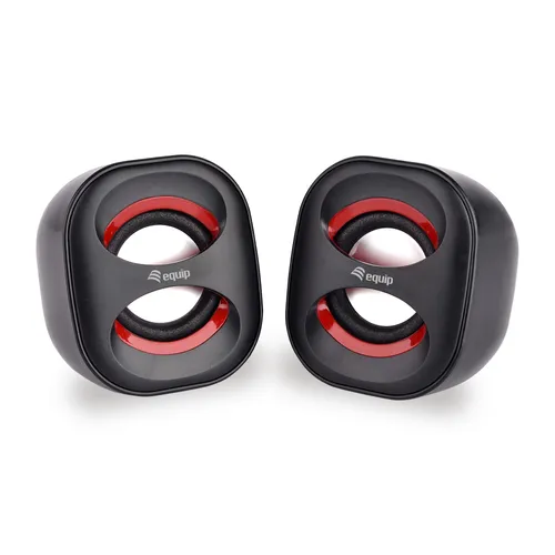EQUIP 245331 Mini USB-Lautsprecher, Black/Red [Schwarz und Rot]