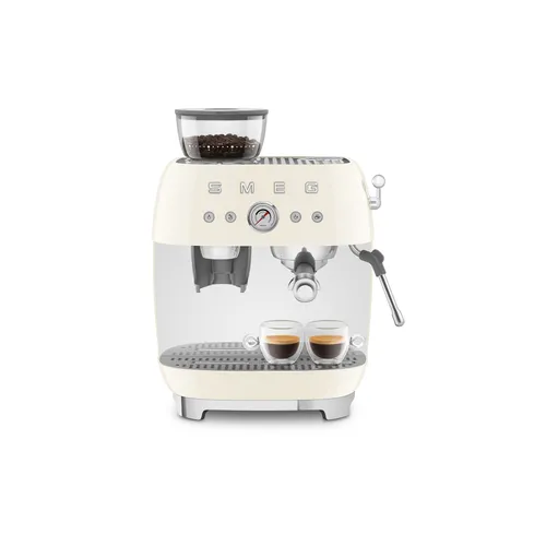 SMEG EGF03CREU 50s Style Siebträgermaschine mit Kaffeemühle Creme