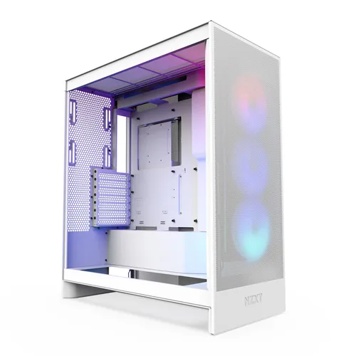 Nzxt H7 Flow White Rgb (2024) Midi Tower Atx Gaming Gehäuse Weiß Mit 