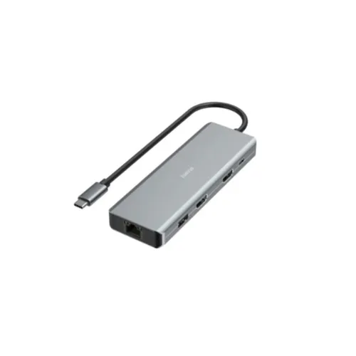 Hama 00200142 USB-C-Hub CONNECT2Media, Multiport, 9 Ports, 2x HDMI™, USB-A, USB-C, LAN