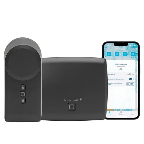 Homematic IP Starter Set Haustür • Türschlossantrieb HmIP-DLD • Access Point • anthrazit