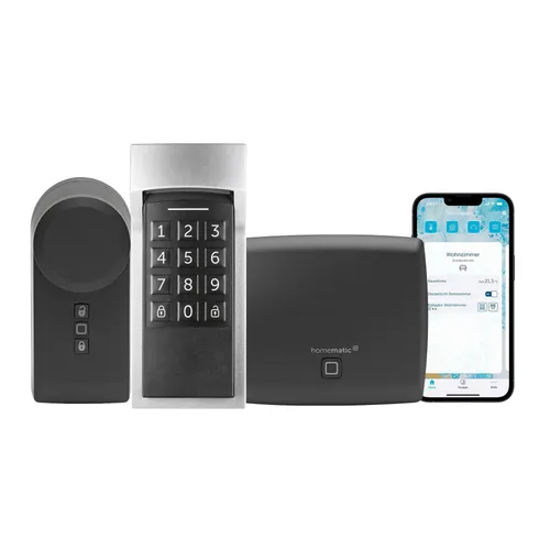 Homematic IP Starter Set Haustür Plus • Türschlossantrieb • Keypad • Access Point – anthrazit