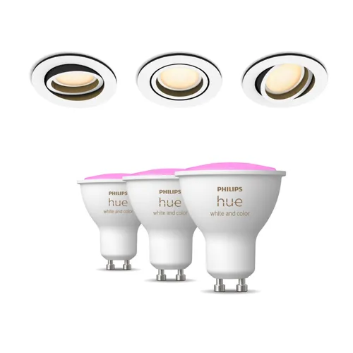 Philips Hue White Ambiance Milliskin Einbauspot weiß • 3er Pack + GU10 3er Pack