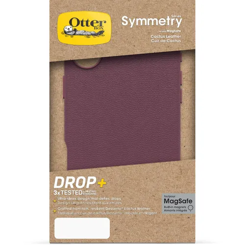 OtterBox Symmetry Cactus Leather Apple iPhone 16 Plus Maroon Bells - red