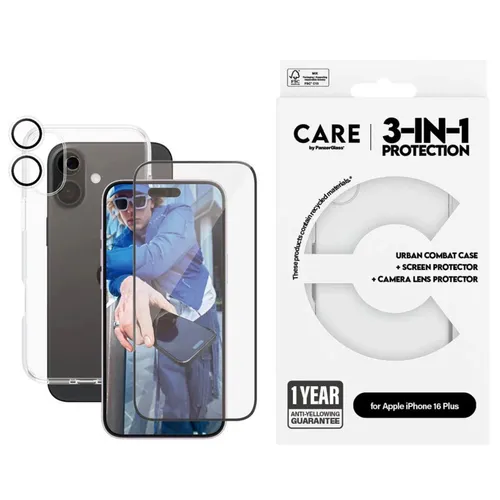 CARE by PanzerGlass® Flagship 3-in-1 Set iPhone 16 Plus
