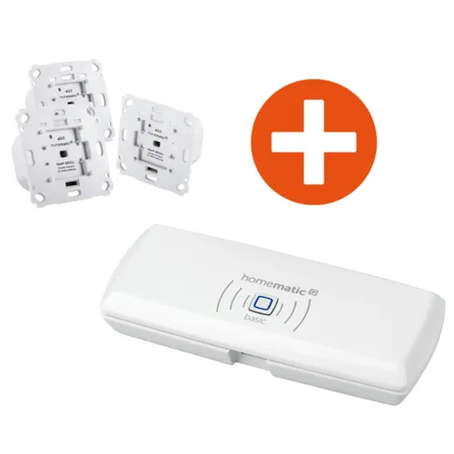 Homematic IP Rollladenaktor Markenschalter HmIP BROLL 3er Pack + Access Point Basic