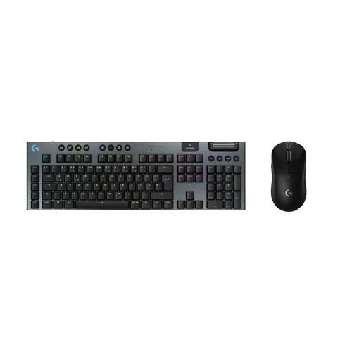Logitech G915 X LIGHTSPEED Clicky-Switches, Schwarz + Pro X Superlight 2 Maus - Kabellose Gaming Combo