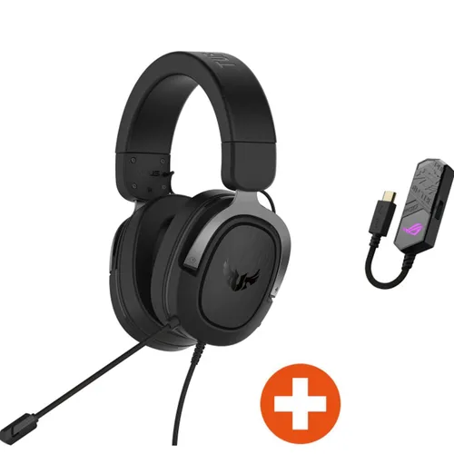 Bundle ASUS TUF H3 Kabelgebundenes Gaming Headset Gun Metal + Clavis Soundkarte