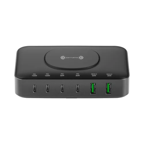 4smarts 7in1 GaN Ladestation 100W Wireless Charger schwarz