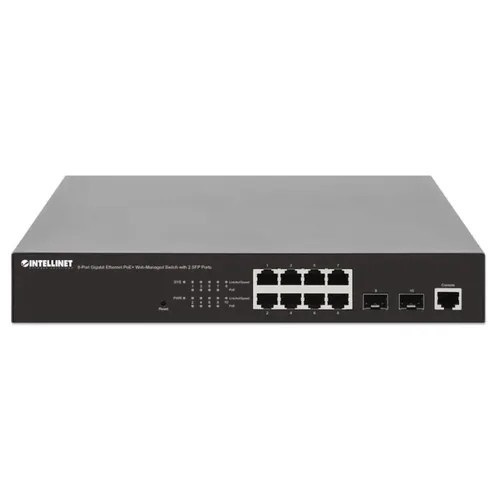 Intellinet 8-Port Gigabit Ethernet PoE+ Web-Managed Switch mit 2 SFP-Ports
