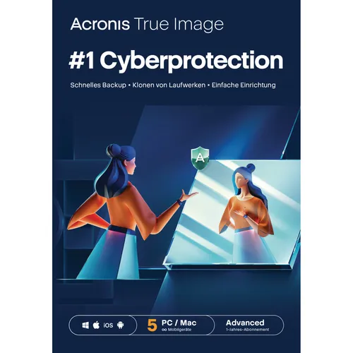 Acronis True Image Advanced Subscription 5 Computer + 500 GB Acronis Cloud Storage - 1 Jahr