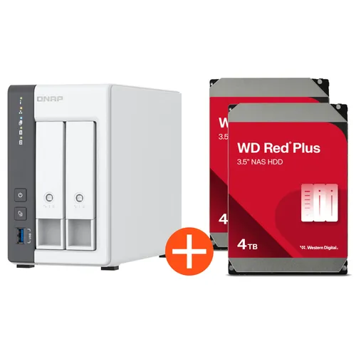 QNAP TS-216G NAS System 2-Bay 8TB inkl. 2x 4TB WD Red Plus WD40EFPX