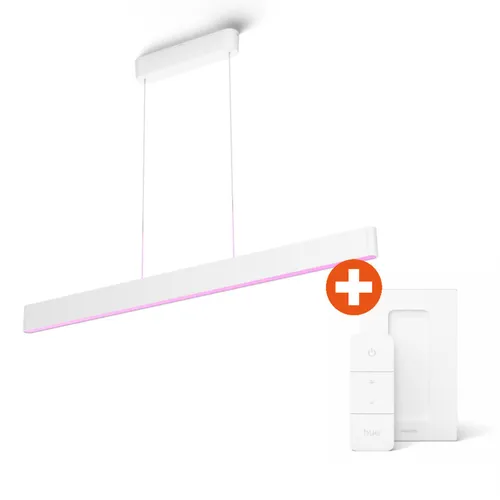 Philips Hue | Ensis Pendelleuchte weiß (White & Color Ambiance) | inkl. Dimmschalter weiß V2
