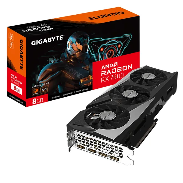 GIGABYTE AMD Radeon RX 7600 Gaming OC 8GB GDDR6 Видеокарта HDMI/DP