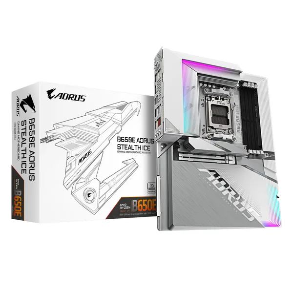 GIGABYTE AORUS B650E STEALTH ICE DDR5 ATX Материнская плата Сокет AM5 HDMI/DP