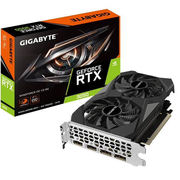 GIGABYTE GeForce RTX 3050 WINDFORCE OC V2 6GB Видеокарта 2xHDMI, 2xDP