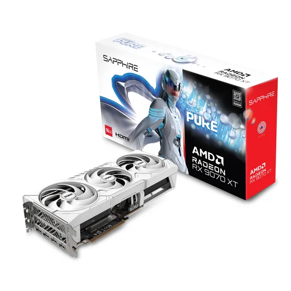 SAPPHIRE PURE AMD Radeon™ RX 9070 XT GAMING Видеокарта 16GB GDDR6 HDMI/DP