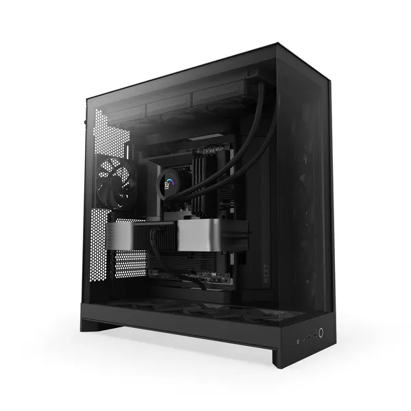 NZXT H9 Flow (2025) All Black Midi Tower ATX Gaming Корпус schwarz с Glasfenster