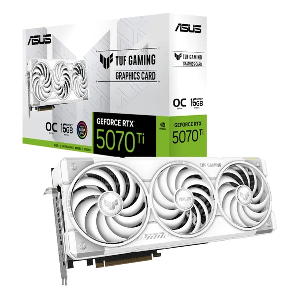ASUS TUF GeForce RTX 5070 TI Gaming OC WHITE 16GB TUF-RTX5070TI-O16G-GAMING DDR7 Видеокарта, DP/HDMI