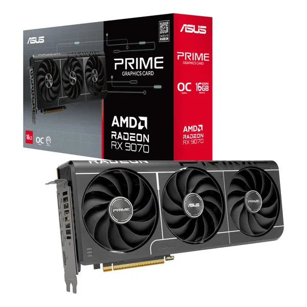 ASUS PRIME Radeon RX 9070 EVO OC PRIME-RX9070-O16G-EVO 16GB DDR6 Видеокарта, HDMI/DP
